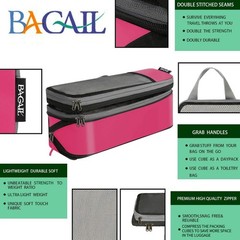 6-Piece Compression Packing Cubes – Expandable Travel Organizers in Fuchsia