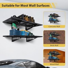 2pcs1.6x4Ft Garage Wall Shelving Wall Mounted Heavy Duty Shelving Easy Assembly
