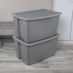 30Gallon ExtraLarge Storage Bin,Durable Plastic Storage Container withSnap-OnLid