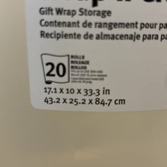 Rubbermaid Wrap N Craft Container Wrapping Paper Organizer Top Storage Clear