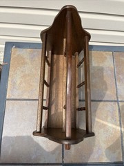 Vintage Solid Oak Wooden Magazine Rack Newspaper Holder Spindle Farmhouse Decor