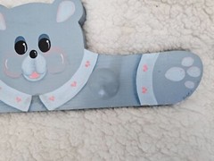 Bear Handmade Wood Coat Jacket Hat & Clothing Hanger Rack Blue Heart 16” Long