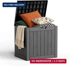 30 Gallon Outdoor Deck Box, Lockable Waterproof Outdoor Storage Boxes For Garden