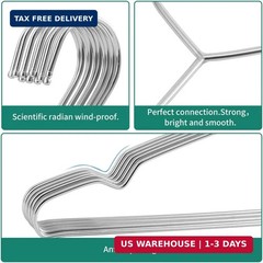 Metal Hangers Clothing Heavy Duty for Closet Stainless Steel Hanger 16.5in by WY