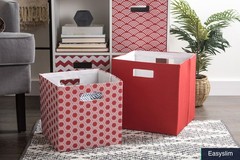 Collapsible Polyester Storage Cube 11x11x11 Inches, Solid Rust Color