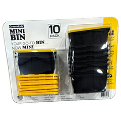 GreenMade 10-Pack Stackable Plastic Mini Storage Bins Yellow/Black