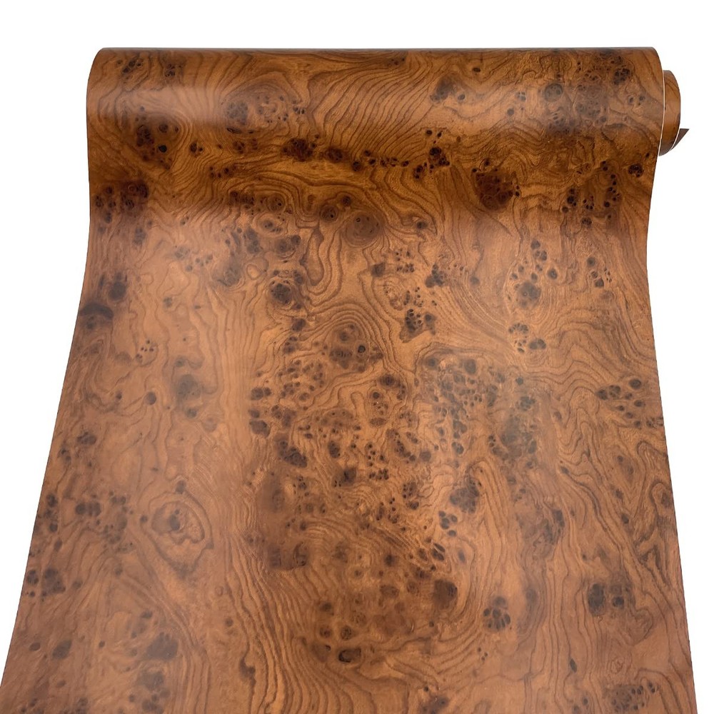 Yifely Brown Wood Grain Furniture Paper PVC 17.7″W x 118.1″L,