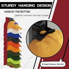 Hat Organizer Hold up to 20 Hats, 2 Pack Hat Rack for Wall with Black 2pcs
