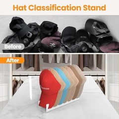 Hat Organizer for Baseball Caps Pcs No Install Acrylic Hat Racks for 2 WHITE