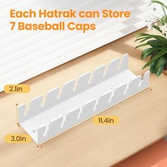 Hat Organizer for Baseball Caps Pcs No Install Acrylic Hat Racks for 2 WHITE