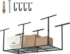 Overhead Garage Ceiling Storage Rack 96×36 inch Heavy-duty Height Adjustable