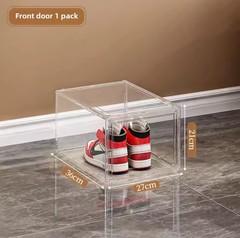 2Pcs Clear Acrylic Stackable Shoe Boxes for Premium Sneaker Display and Storage