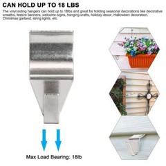 10 Pcs Vinyl Siding Hooks Heavy Duty Stainless Steel Low Profile No Hole Hanger