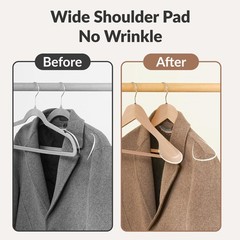 Pack of 12 Solid Wood Clothes Hanger 2.4″ Wide Shoulder for Outerwear Suit Pants