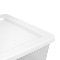Storage Bin, 41 Quart Clear Plastic Underbed Storage Container with Snap-On Lid,