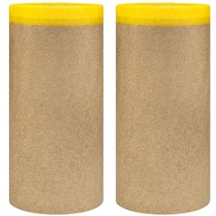 Pre-Taped Masking for Painting,12″ x50Feet Adhesive-Backed Tape and Drape Pai…