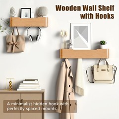 Coat Hooks Wall Mount Hidden Hooks Entryway Organizer for Decorative Wall Hooks