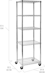Ultradurable Heavy Duty NSF Solid Steel Wire Rack Storage Unit Organizer for Gar