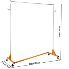 VEVOR Z-Truck Clothing Rack Rolling Garment Z Rack Lockable Casters Heavy-duty