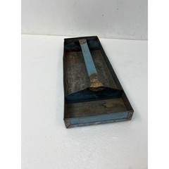 Vintage Blue Metal Tool Tray w Handle Caddy Planter Rustic Shabby Industrial Old