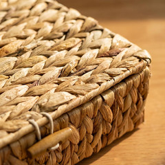 Handwoven Wicker Storage Baskets with Lid, 2-Pack – Natural & Dustproof