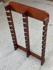 TOUCH OF CLASS 30 Slot Solid Wood Cherry Ball Cap Display Wall Rack – Small Chip