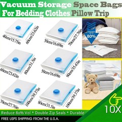 Vacuum Storage Seal Bags for Comforter Blanket Bedding Clothing Pillows of Trip