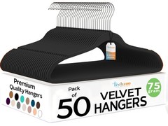 50 Pack New Premium Quality Velvet Hangers Ultra Thin Non Slip Adult Felt Spa…