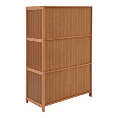 32In Entryway Bamboo Shoe Cabinet 7-Tier Storage w/ 3 Flip-Up Doors