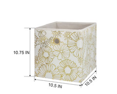 2 Pack Collapsible Fabric Cube Storage Bins – Gold Metallic Organizer
