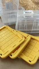 Set of Clear Lowes Mini Totes With Yellow Lids – 5 Pieces