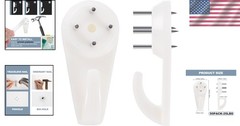 50 PCS Wall Hooks for Concrete & Wood – Traceless Easy Install, 25 LBS Capacity