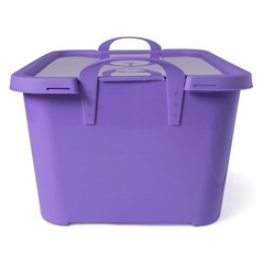 Life Story 55 Quart Stackable Storage Bin, Light Duty Container, Purple, 12 Pack
