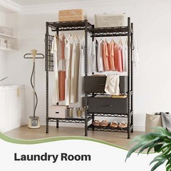 HOKEEPER Wire Garment Rack Closet Wardrobe Heavy Duty Clothes Clothing Racks