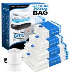 Vacuum Storage Space Saver w/Electric Pump Included For Clothes Bedding Storage