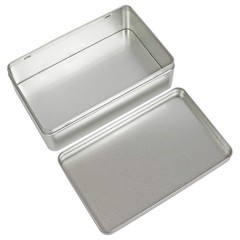 XL (8.5 x 5.3 x 1.9 In) Silver Metal Rectangular Empty Tin Containers for Gif…