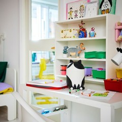 NEW IKEA GREJSIMOJS Cat Shaped Storage Box – Black / White (506.031.78)