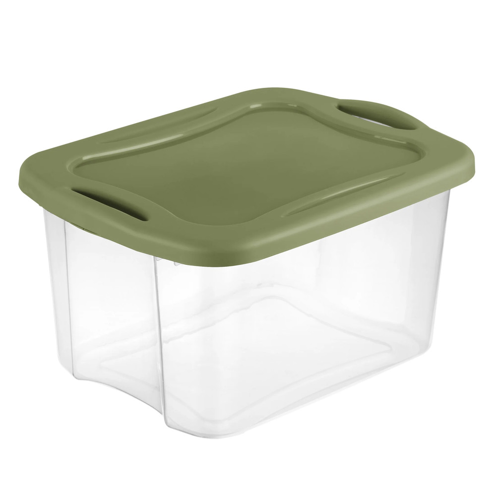 40 Quart Hingelid Clear Storage Box with Latch Lid & Comfort Grip, Da