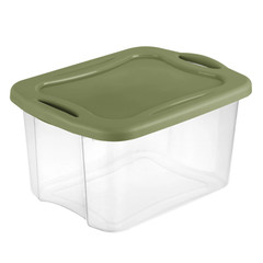 40 Quart Hingelid Clear Storage Box with Latch Lid & Comfort Grip, Da