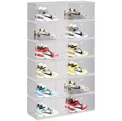 2Pcs Clear Acrylic Stackable Shoe Boxes for Premium Sneaker Display and Storage