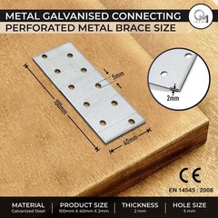 10 Pack Galvanised Steel Flat Joining Nail Plates Timber Fixing 3.94×1.57