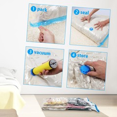 10 x Jumbo Vacuum Storage Bags Travel Space Saver Garment Seal Clothes Hand Pump