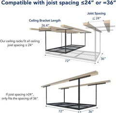 Classic Black Garage Rack – 450lbs Weight Capacity