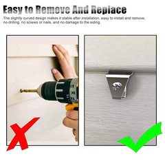 10 PCS Stainless Steel Vinyl Side Clip Hooks Hanging For Security Camera Holder