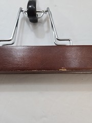 Lot of 6 Cherry Wood Slack Pants Clamp Hangers