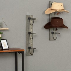 2 Pcs Wall-Mounted Hat Rack – Cowboy Hat Organizer, Cap & Coat Hanger, Vintage G