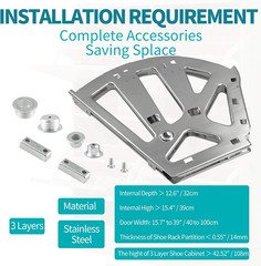 3 Layers Shoes Drawer Cabinet Hinges, Silver Shoe Cabinet Replacement Fitting…