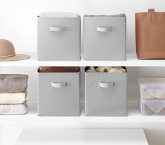 Whitmor Collapsible Cubes – 10.5 x x x 11 inches (Set of 4), Gray