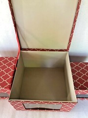 Container Store 4 box Set China Dishes STORAGE Windows & Hinged Lids – Nesting