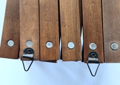 Dark Natural Wood Accordion Wall Hanger Expandable Rack Wall Mounted 17 Peg